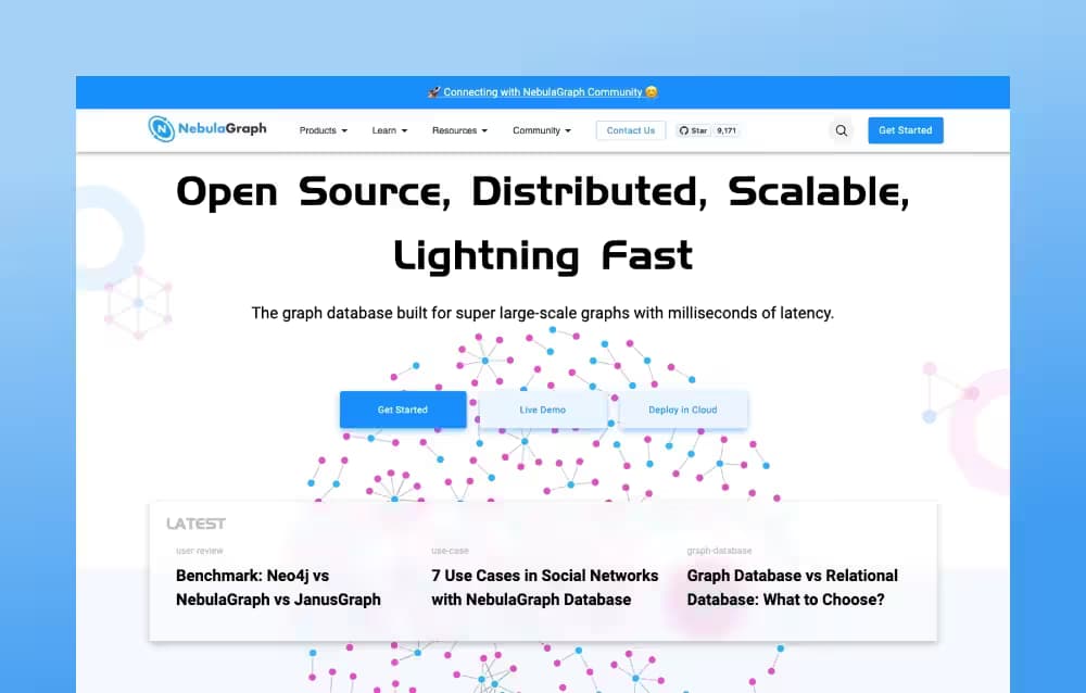 Nebula Graph Website Main Screenshot