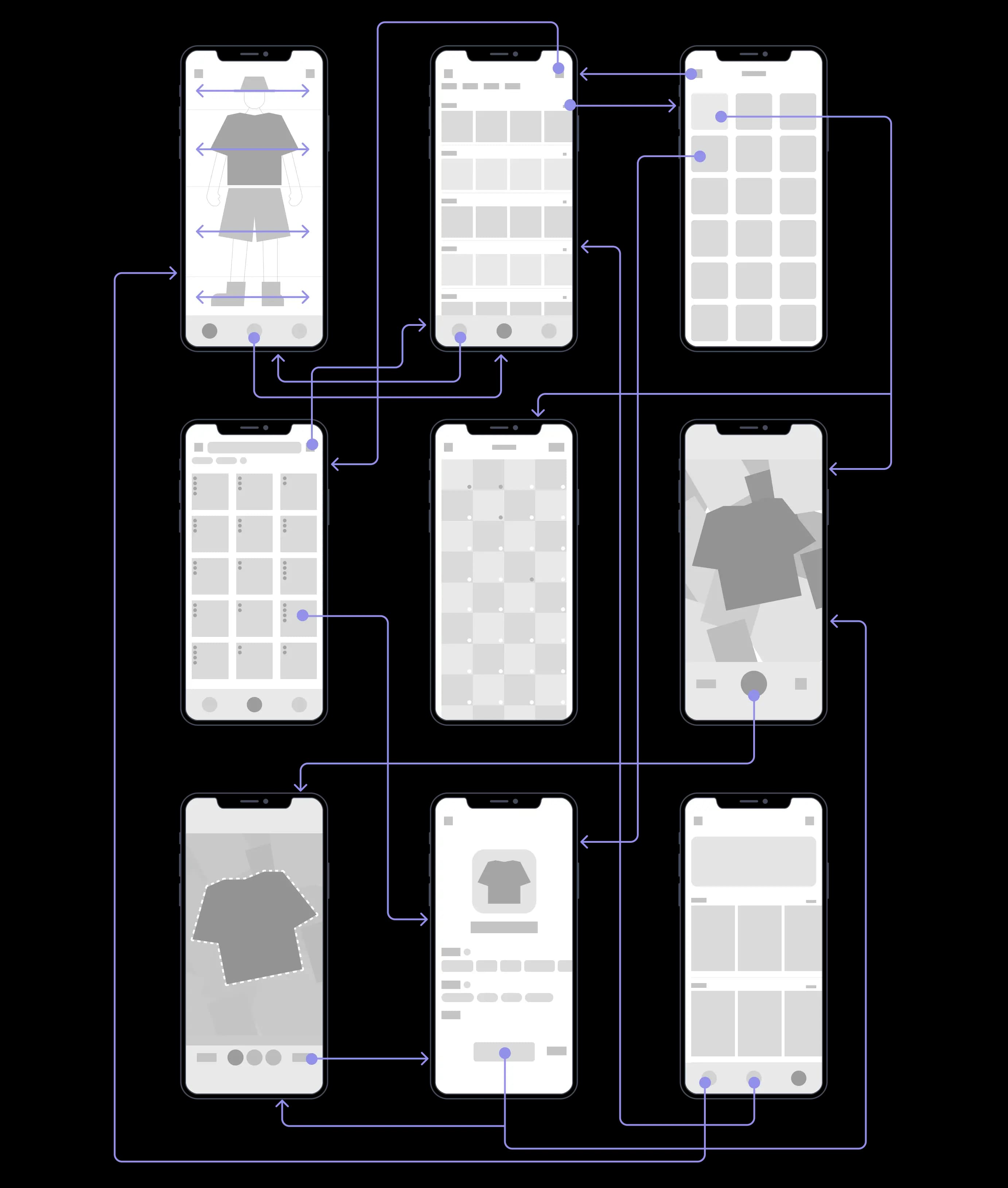 StyleShift app wireframe.